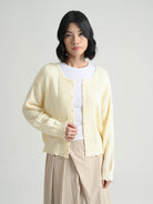Bobo Tokyo Et grenier Tsukiyo Soft Touch Knit Cardigan Off White Cardigan Wanita