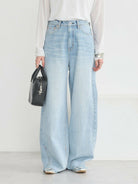 Oniyuri Wide Leg Denim Pants - Light Indigo - Earth Music & Ecology