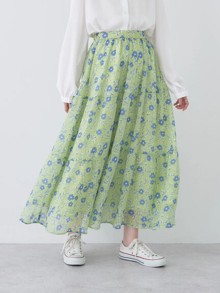 Tiered Skirt Hanaori Flower Tiered Skirt by Bobo Tokyo