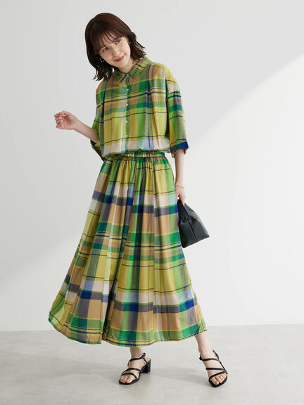 Kemeja Long Dress Wanita Gokujo Indian Cotton Collar Dress Bobo Tokyo