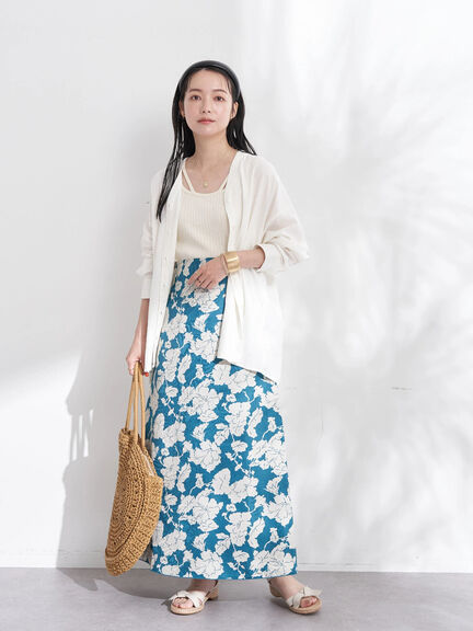 Rok Motif Bunga Remina Flower Jacquard Skirt