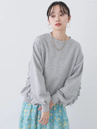 Fleece Sweater Satsuko with Ruffle Sleeve Pullover - Bobo Tokyo