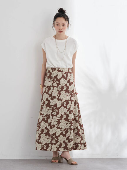 Rok Motif Bunga Remina Flower Jacquard Skirt