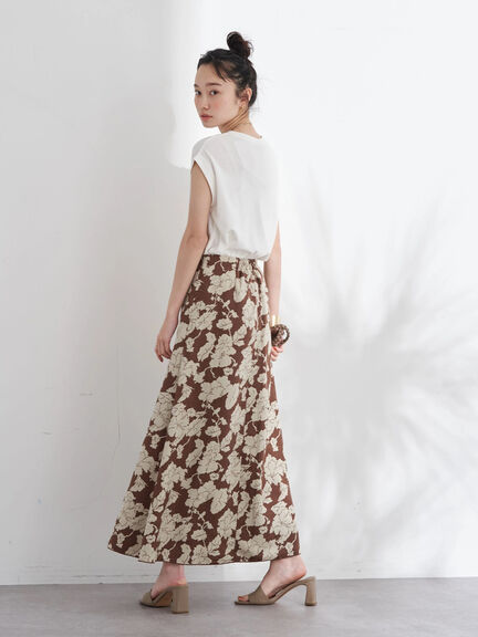 Rok Motif Bunga Remina Flower Jacquard Skirt