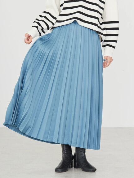 Masumi Satin Pleated Skirt - Bobo Tokyo