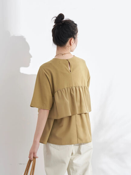 blouse wanita kekinian Kure Back Shank Cut Pullover