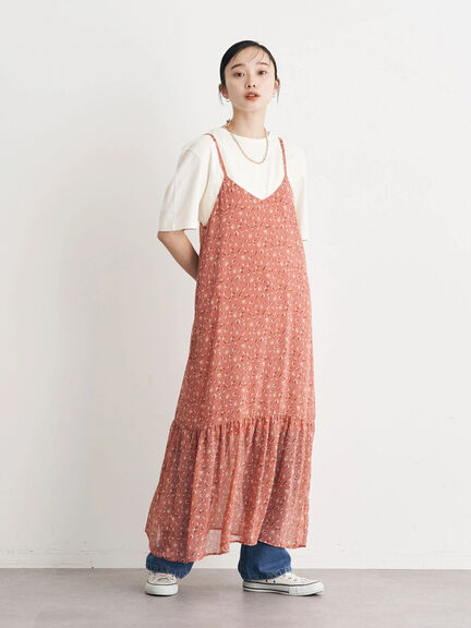 Dress Motif Bunga Koriyama Flower Print Cami Dress