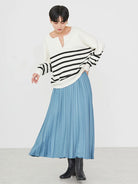 Masumi Satin Pleated Skirt - Bobo Tokyo