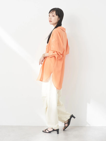 Boyfriend shirt Kazari Sheer Shirt